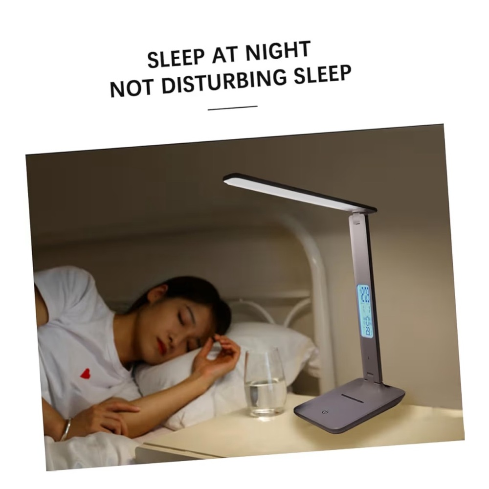 Sleek white LED night Lamp with Digital Display